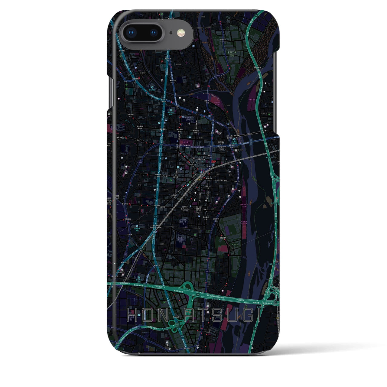 【本厚木(神奈川県)】地図柄iPhoneケース(バックカバータイプ)