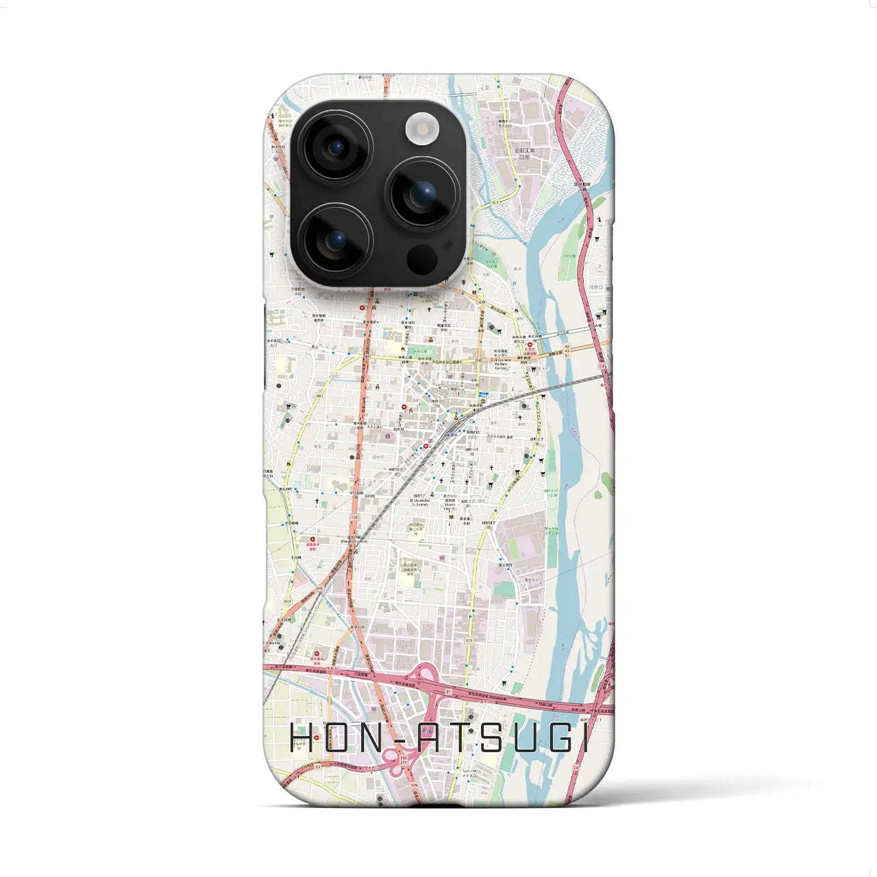 【本厚木(神奈川県)】地図柄iPhoneケース(バックカバータイプ)