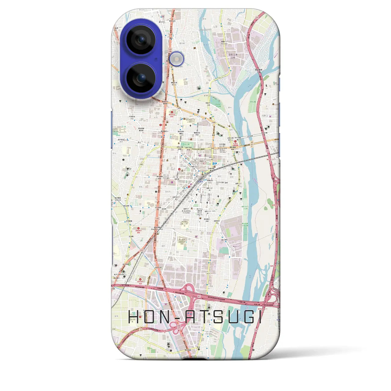 【本厚木(神奈川県)】地図柄iPhoneケース(バックカバータイプ)ナチュラル・iPhone 16 Pro Max 用