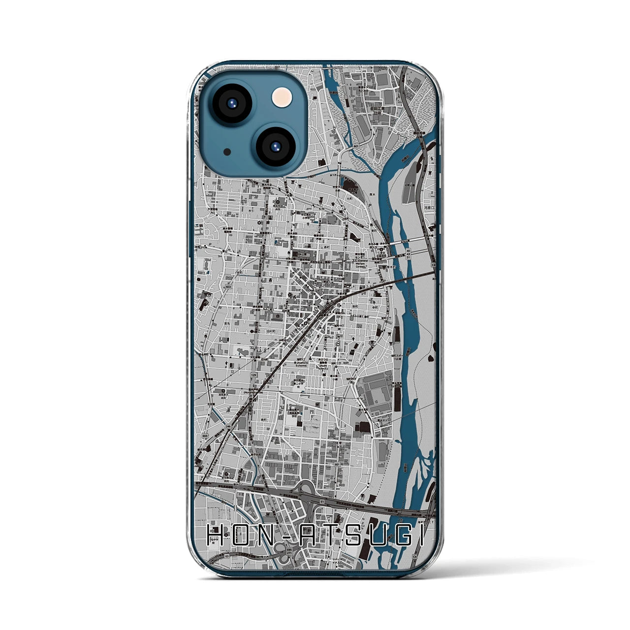 【本厚木(神奈川県)】地図柄iPhoneケース(クリアタイプ)