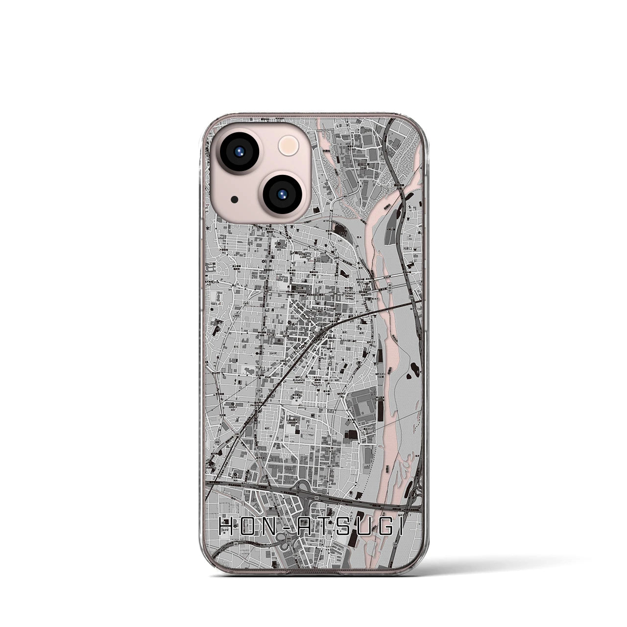 【本厚木(神奈川県)】地図柄iPhoneケース(クリアタイプ)