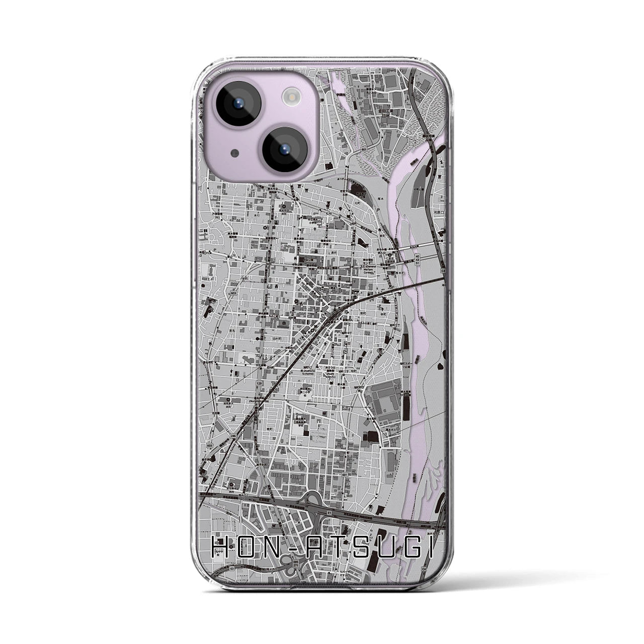 【本厚木(神奈川県)】地図柄iPhoneケース(クリアタイプ)