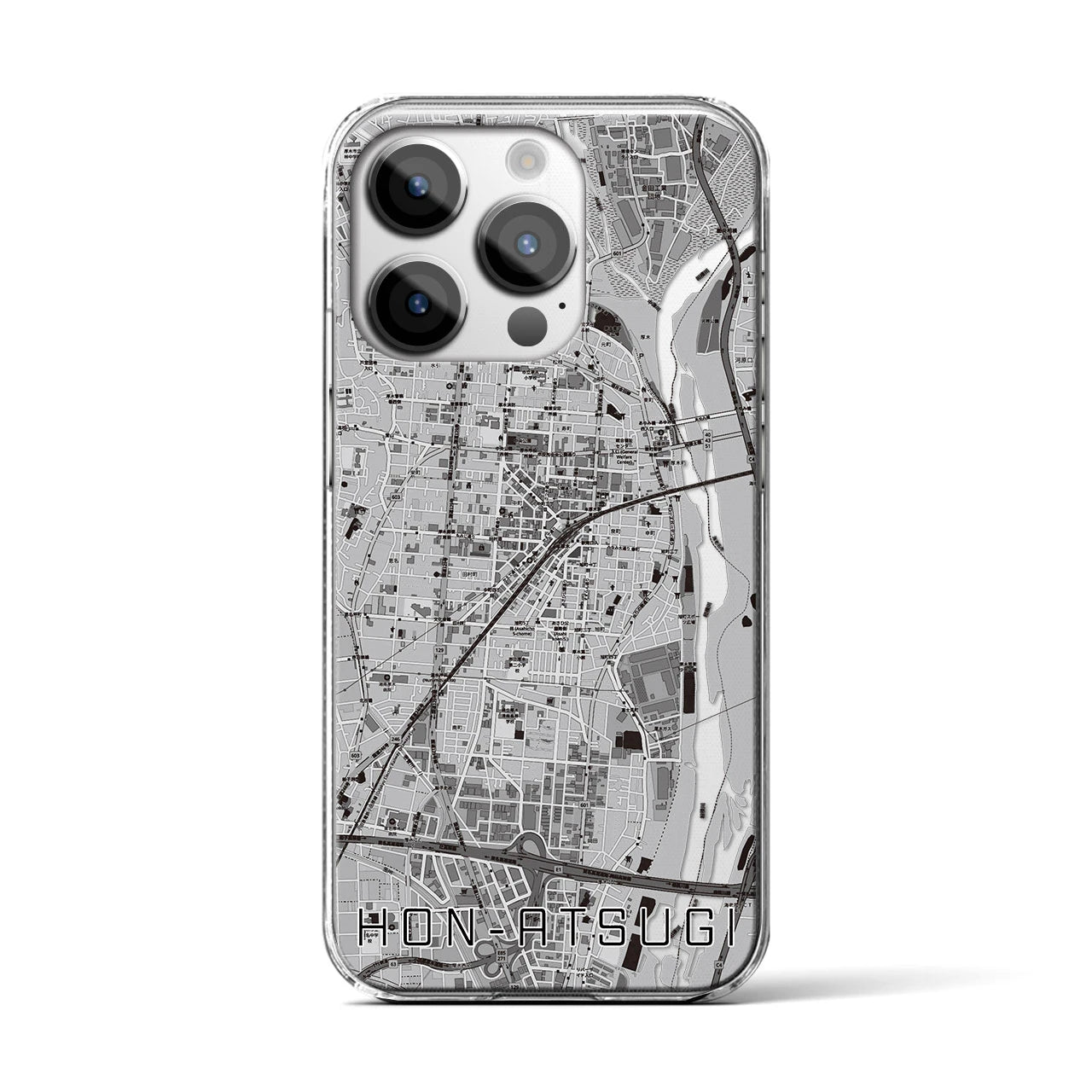 【本厚木(神奈川県)】地図柄iPhoneケース(クリアタイプ)