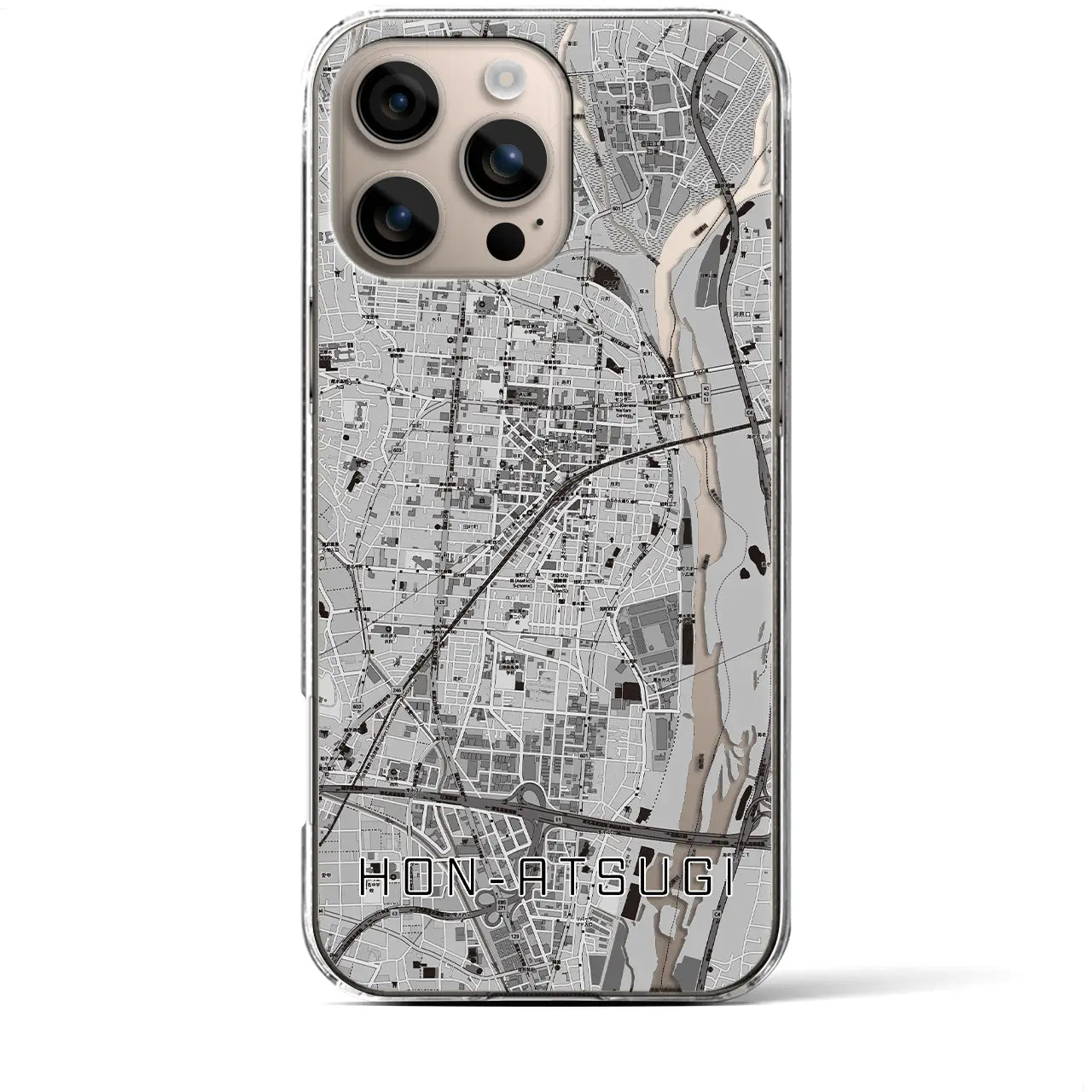 【本厚木(神奈川県)】地図柄iPhoneケース(クリアタイプ)