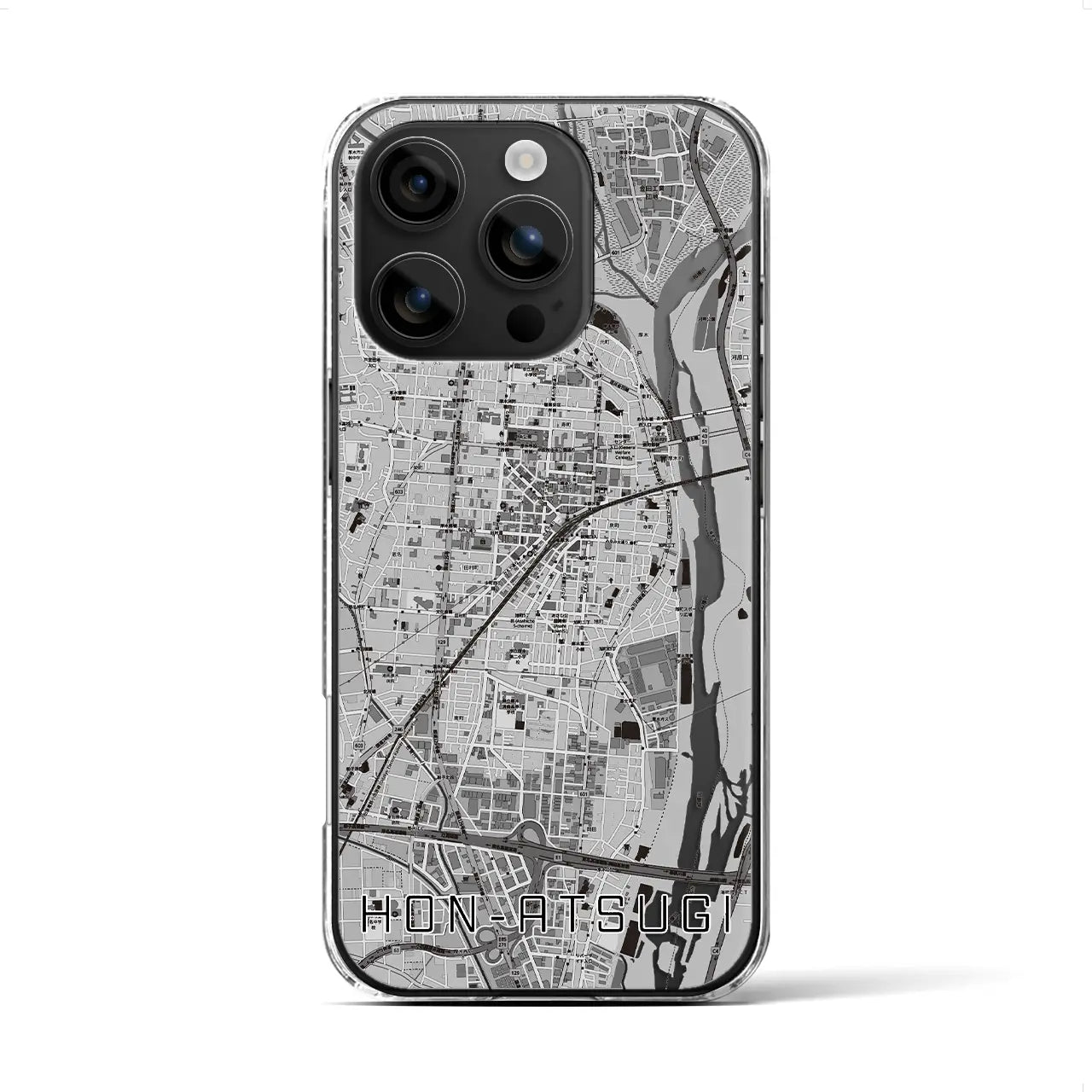 【本厚木(神奈川県)】地図柄iPhoneケース(クリアタイプ)