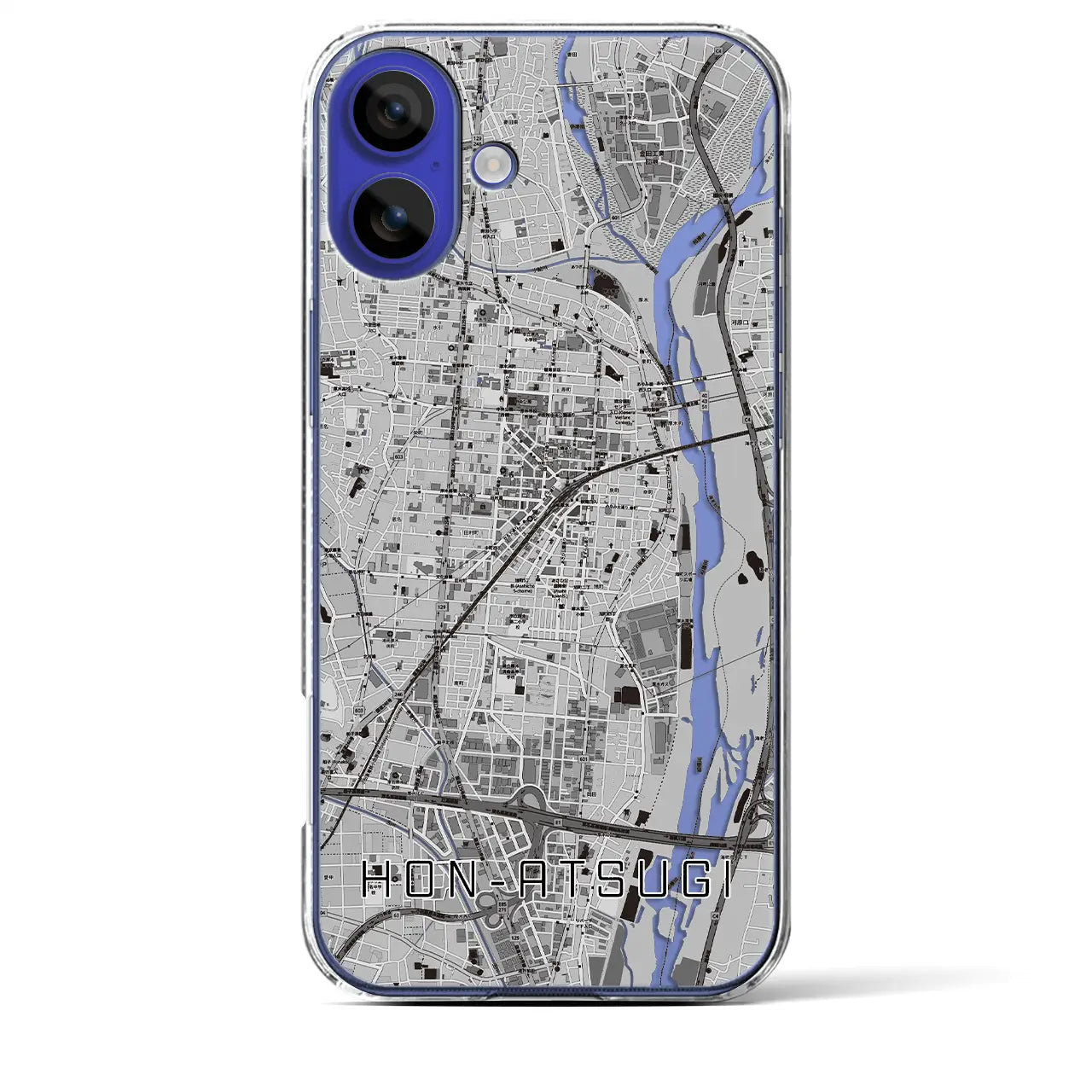 【本厚木(神奈川県)】地図柄iPhoneケース(クリアタイプ)