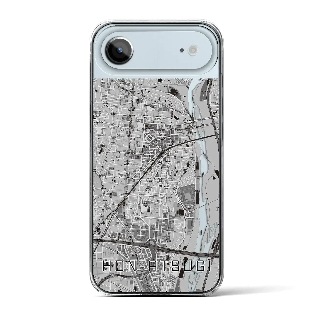 【本厚木(神奈川県)】地図柄iPhoneケース(クリアタイプ)