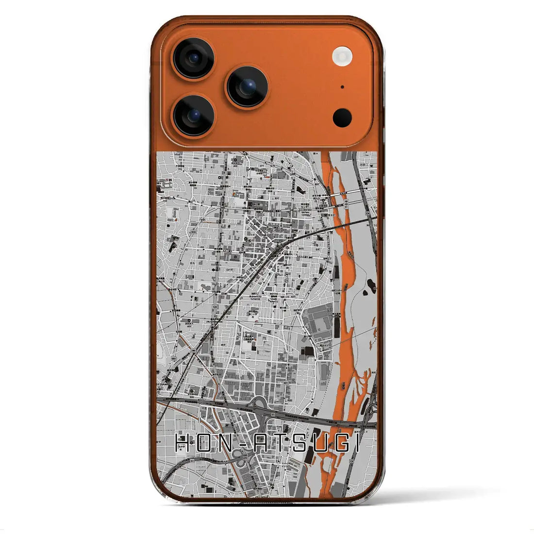 【本厚木(神奈川県)】地図柄iPhoneケース(クリアタイプ)