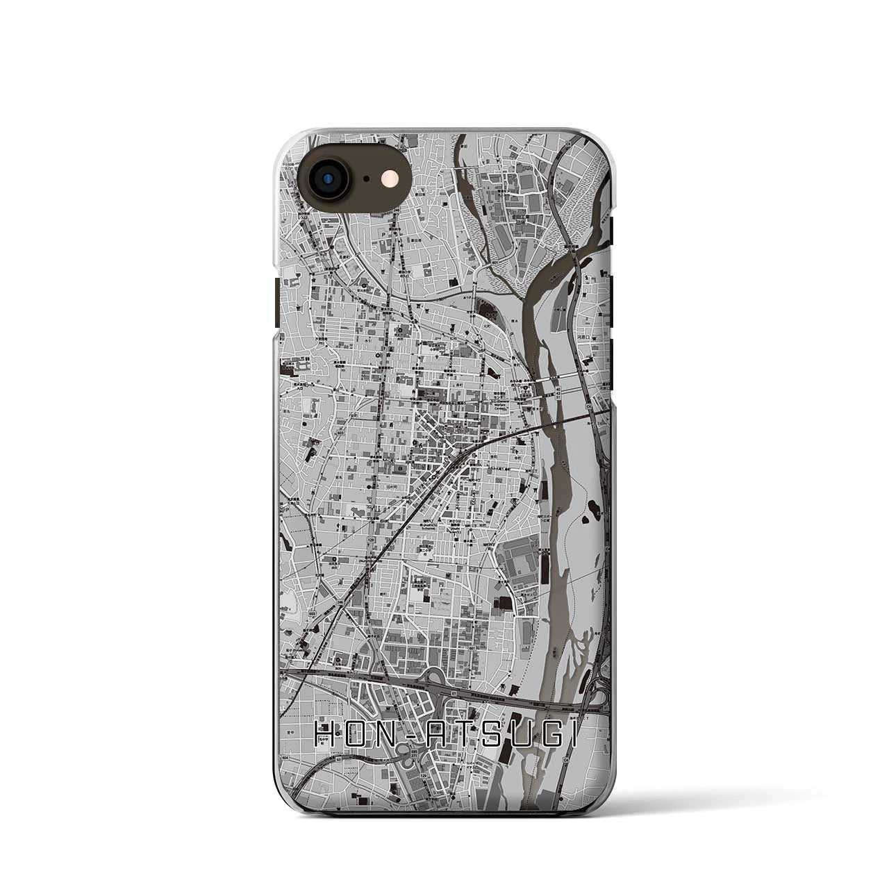 【本厚木(神奈川県)】地図柄iPhoneケース(クリアタイプ)