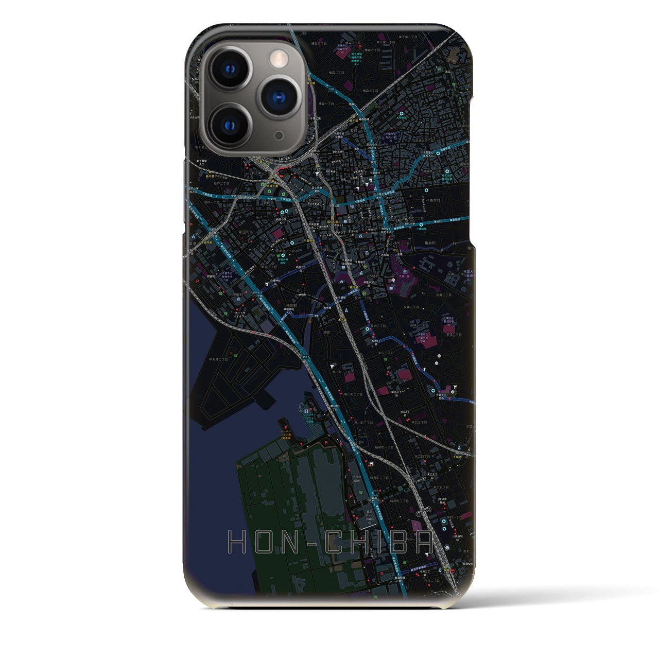 【本千葉(千葉県)】地図柄iPhoneケース(バックカバータイプ)