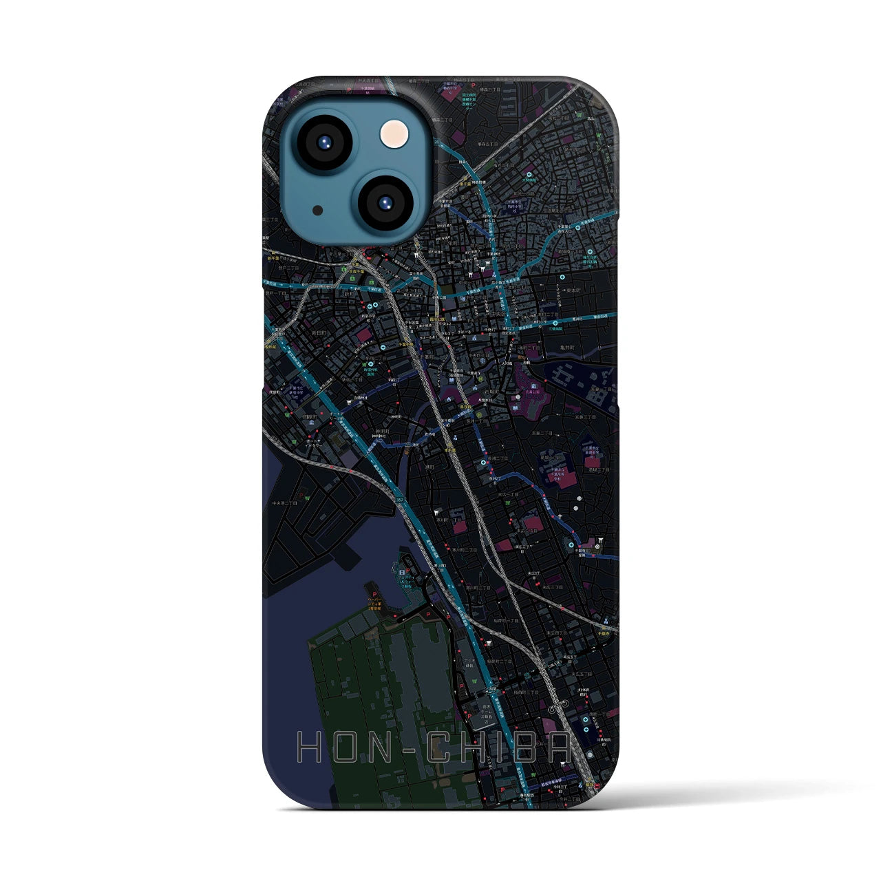 【本千葉(千葉県)】地図柄iPhoneケース(バックカバータイプ)