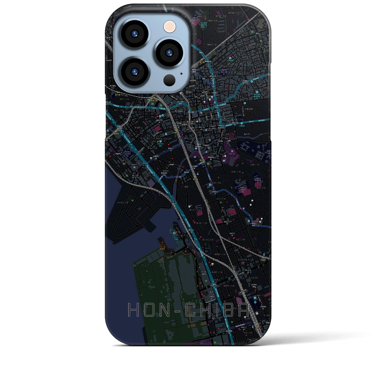 【本千葉(千葉県)】地図柄iPhoneケース(バックカバータイプ)