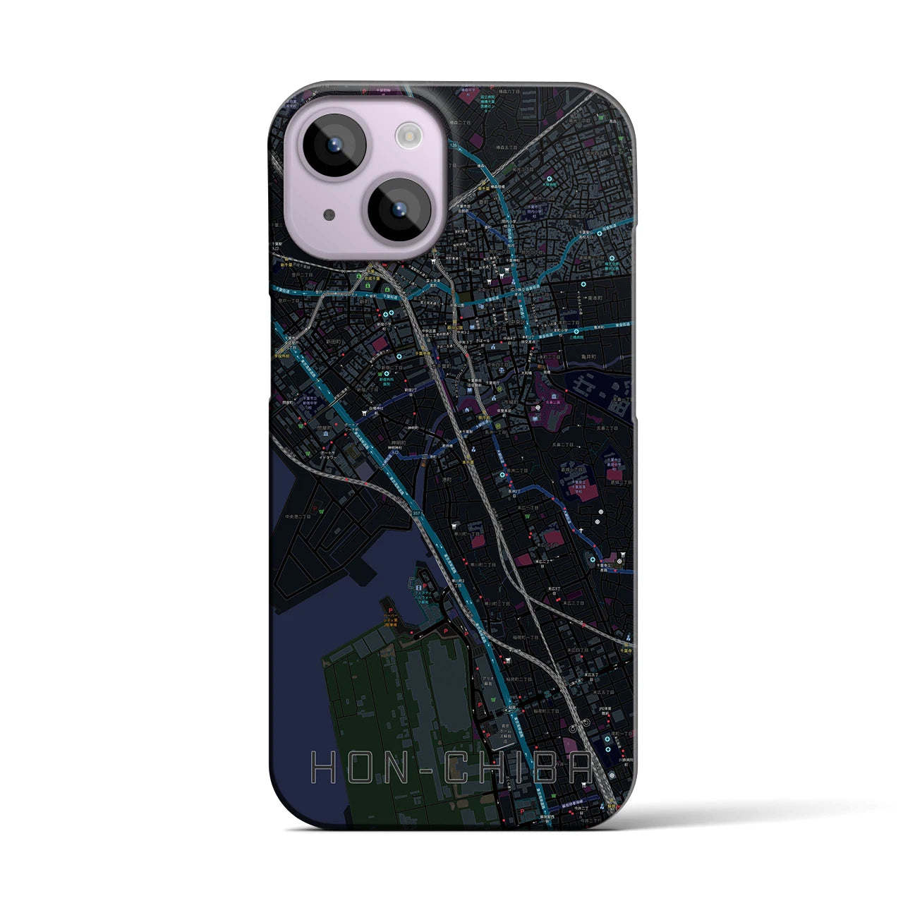 【本千葉(千葉県)】地図柄iPhoneケース(バックカバータイプ)