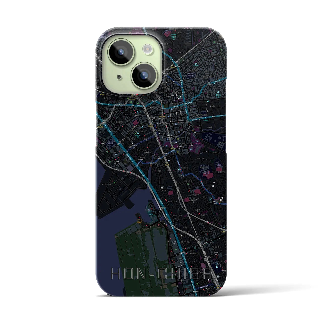 【本千葉(千葉県)】地図柄iPhoneケース(バックカバータイプ)