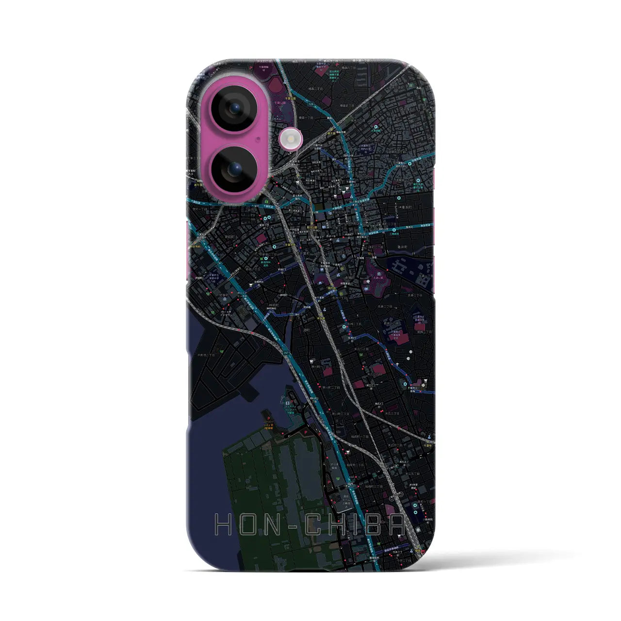 【本千葉(千葉県)】地図柄iPhoneケース(バックカバータイプ)