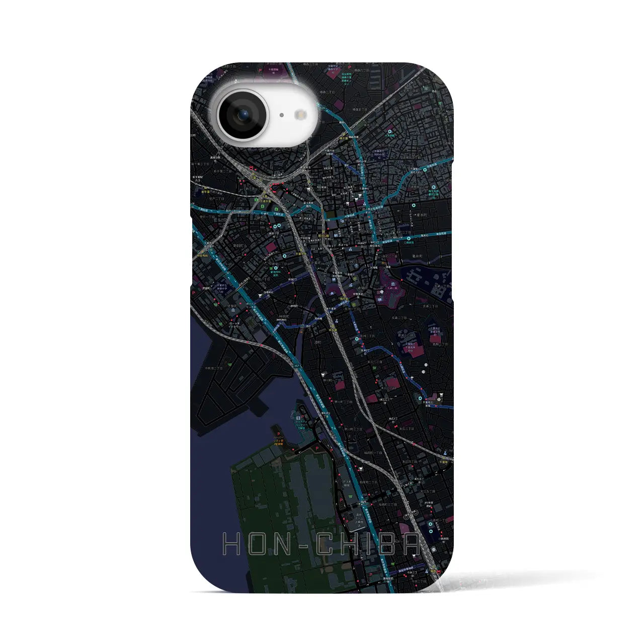 【本千葉(千葉県)】地図柄iPhoneケース(バックカバータイプ)