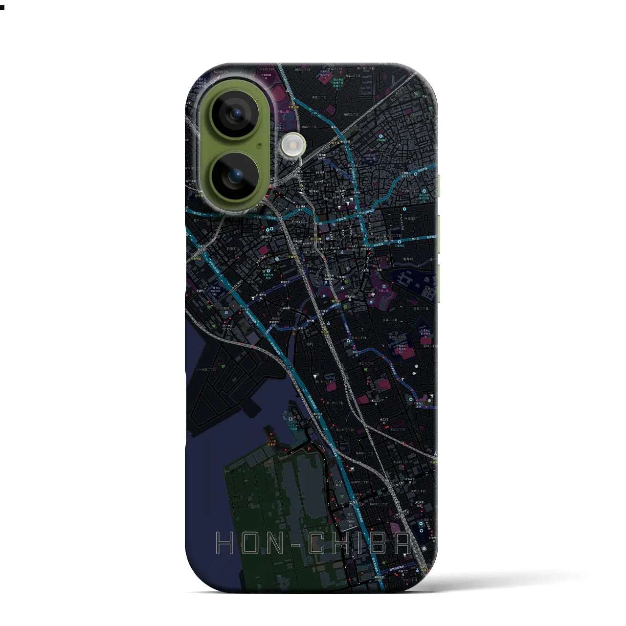 【本千葉(千葉県)】地図柄iPhoneケース(バックカバータイプ)