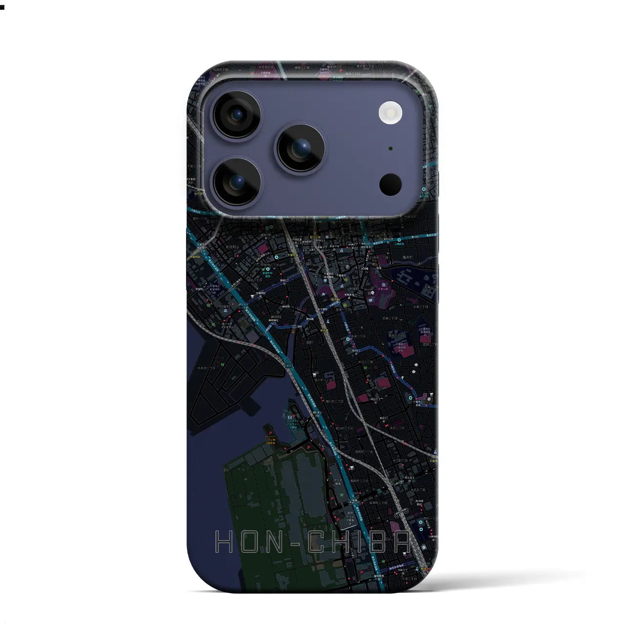 【本千葉(千葉県)】地図柄iPhoneケース(バックカバータイプ)