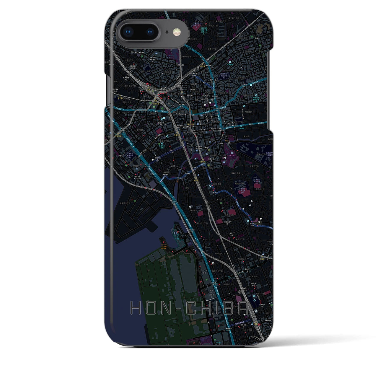 【本千葉(千葉県)】地図柄iPhoneケース(バックカバータイプ)