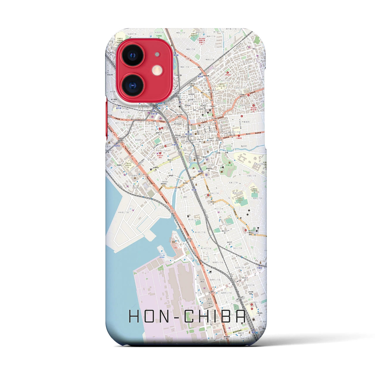 【本千葉(千葉県)】地図柄iPhoneケース(バックカバータイプ)