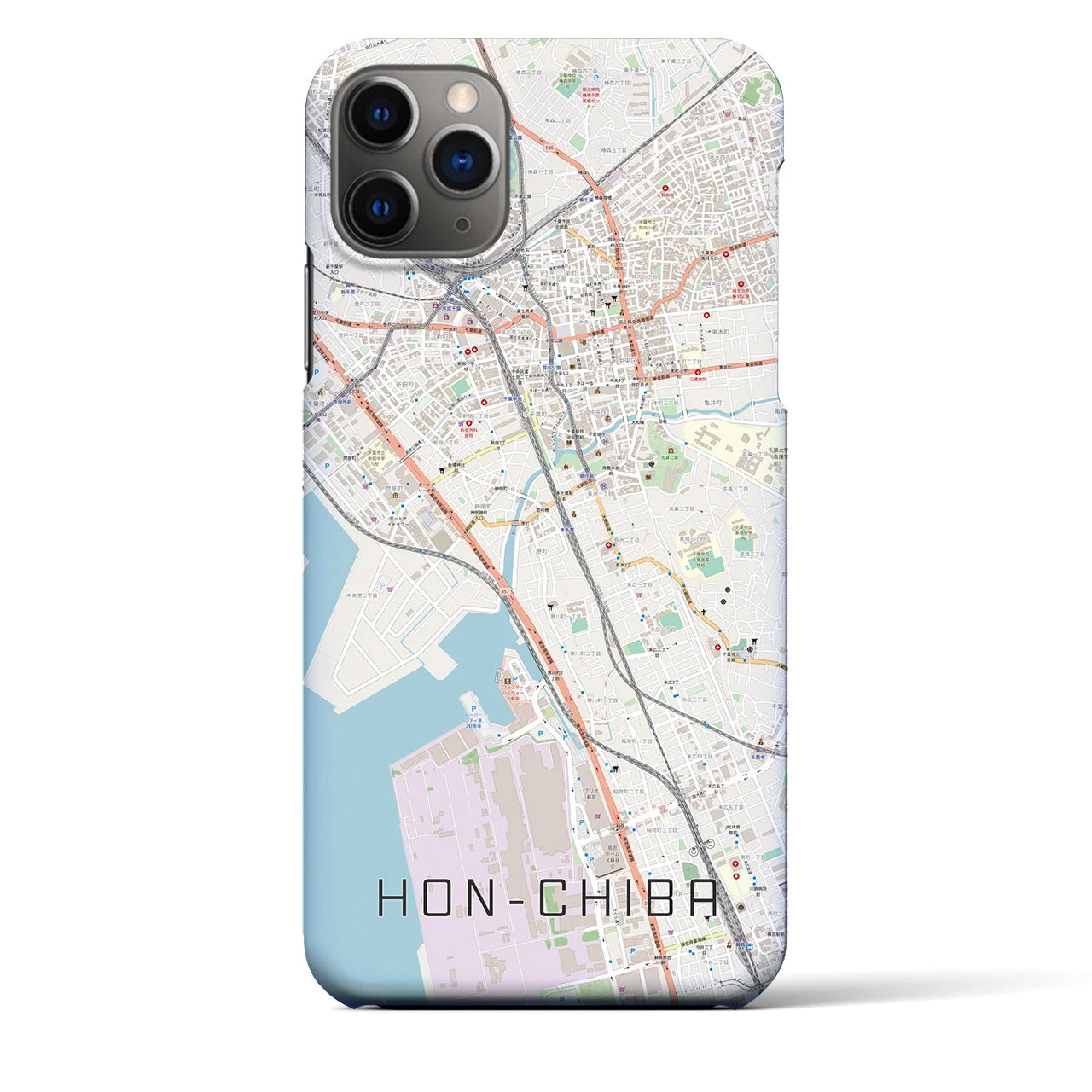 【本千葉(千葉県)】地図柄iPhoneケース(バックカバータイプ)