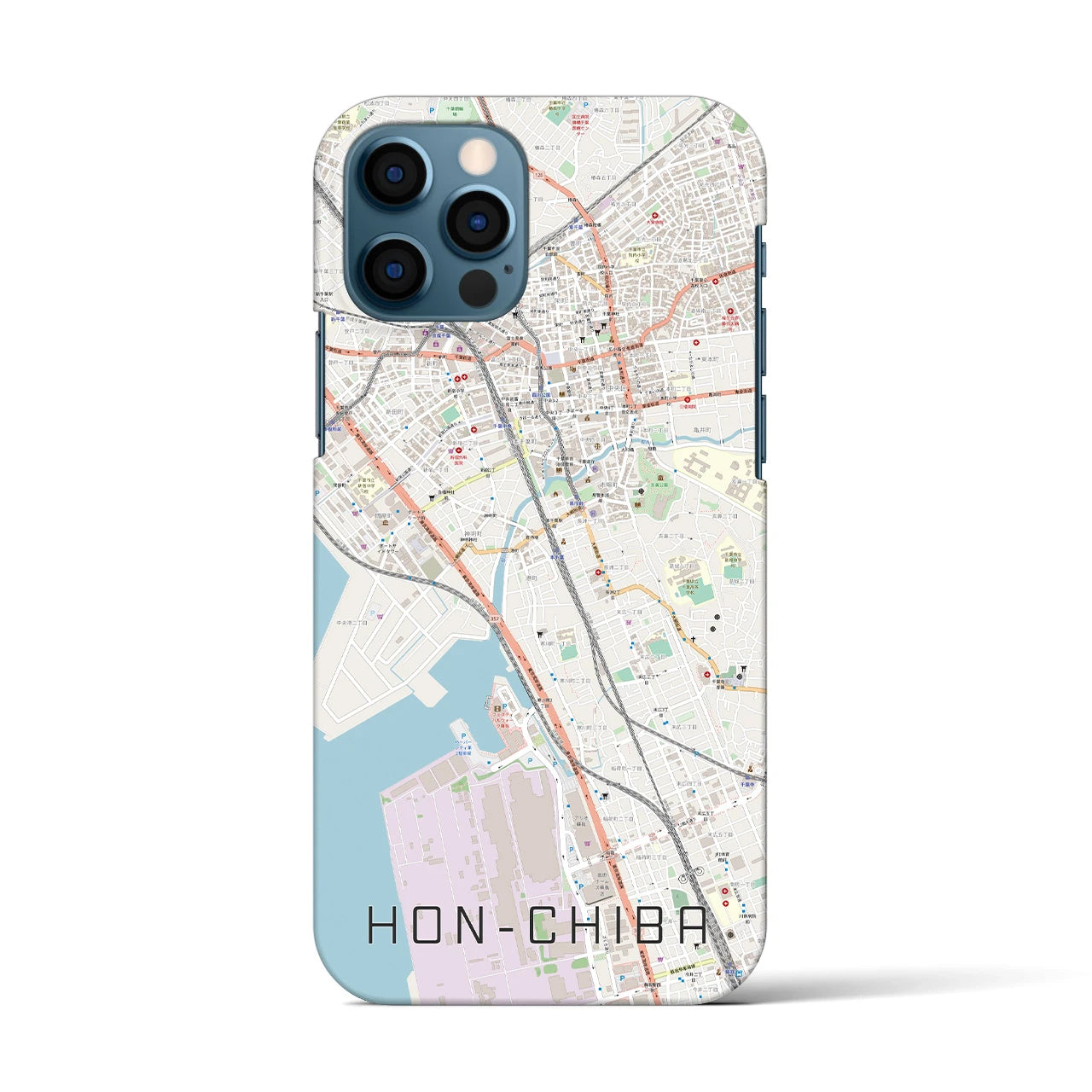 【本千葉(千葉県)】地図柄iPhoneケース(バックカバータイプ)