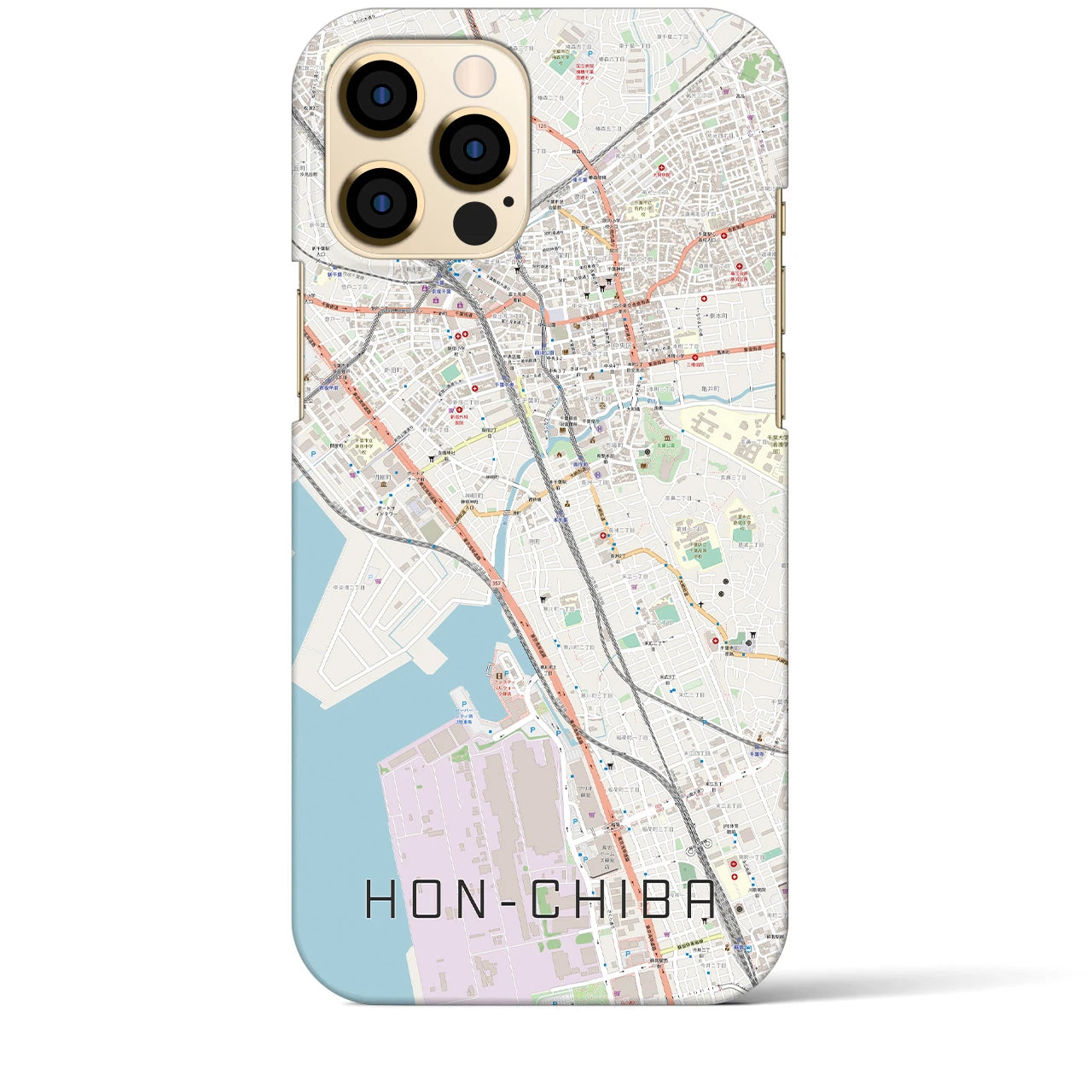 【本千葉(千葉県)】地図柄iPhoneケース(バックカバータイプ)