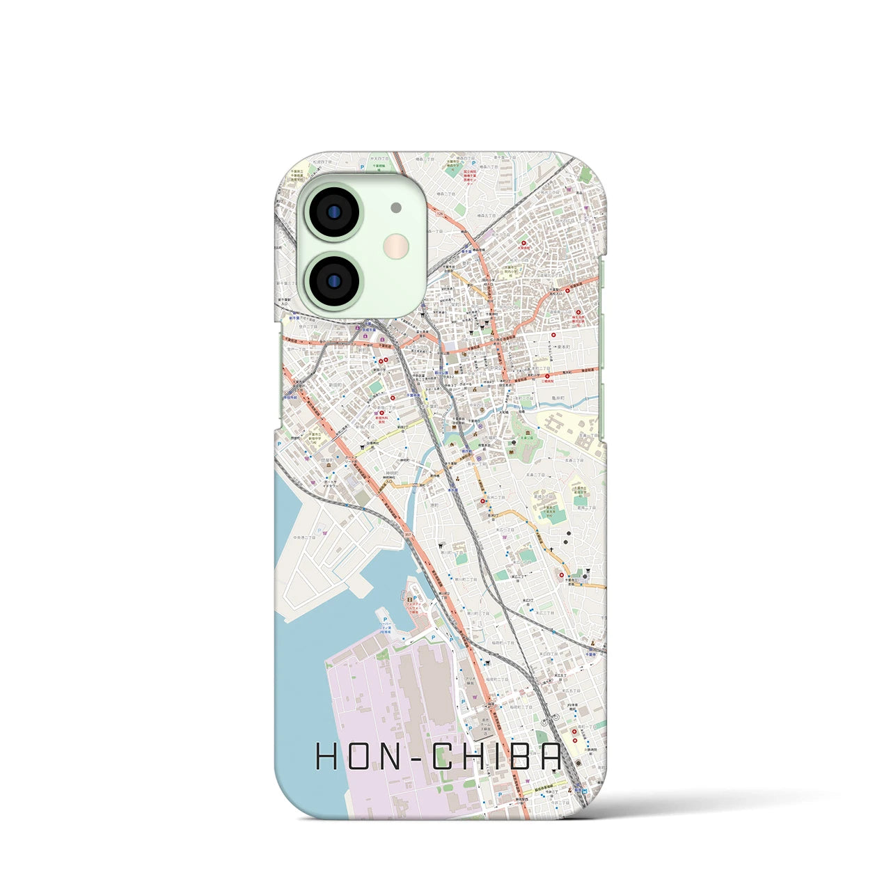 【本千葉(千葉県)】地図柄iPhoneケース(バックカバータイプ)