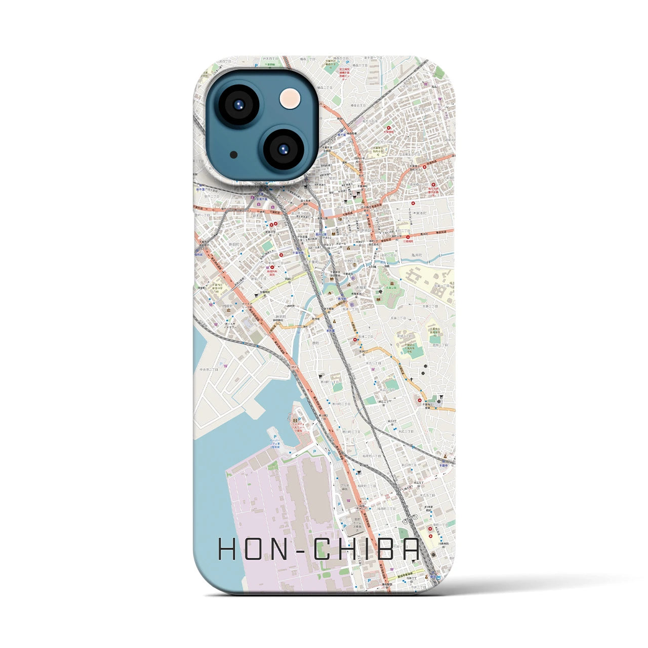 【本千葉(千葉県)】地図柄iPhoneケース(バックカバータイプ)