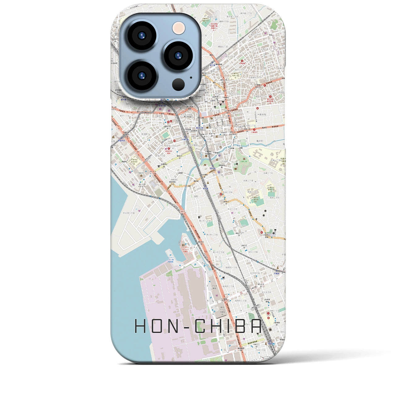 【本千葉(千葉県)】地図柄iPhoneケース(バックカバータイプ)