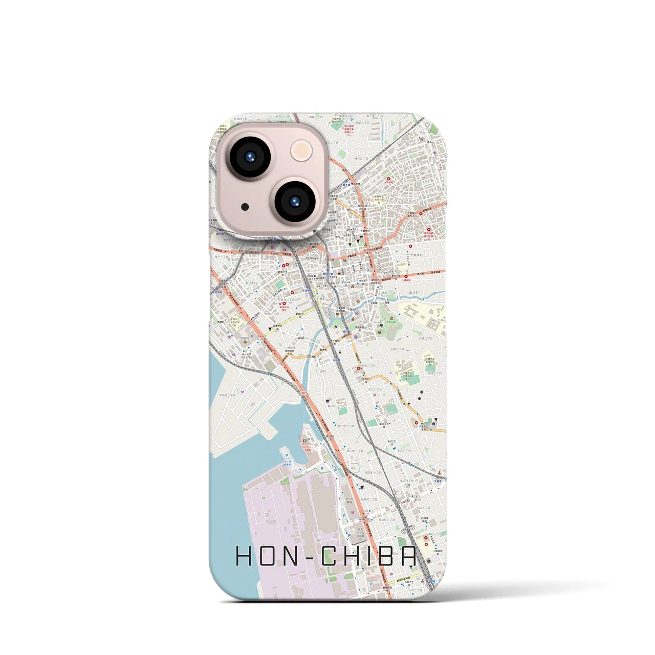 【本千葉(千葉県)】地図柄iPhoneケース(バックカバータイプ)