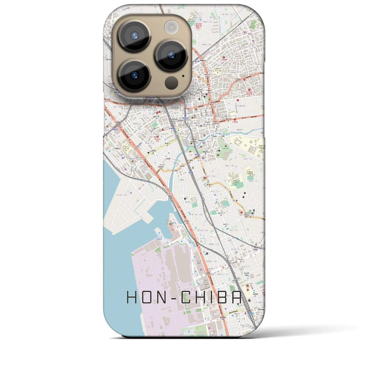 【本千葉(千葉県)】地図柄iPhoneケース(バックカバータイプ)