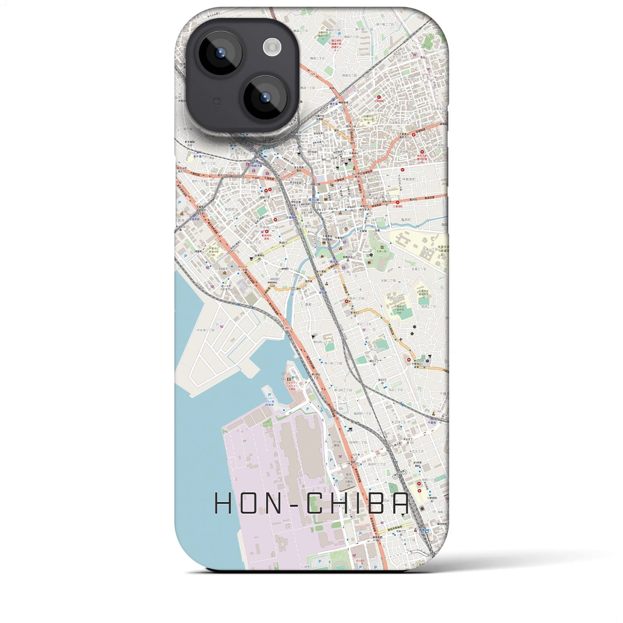 【本千葉(千葉県)】地図柄iPhoneケース(バックカバータイプ)
