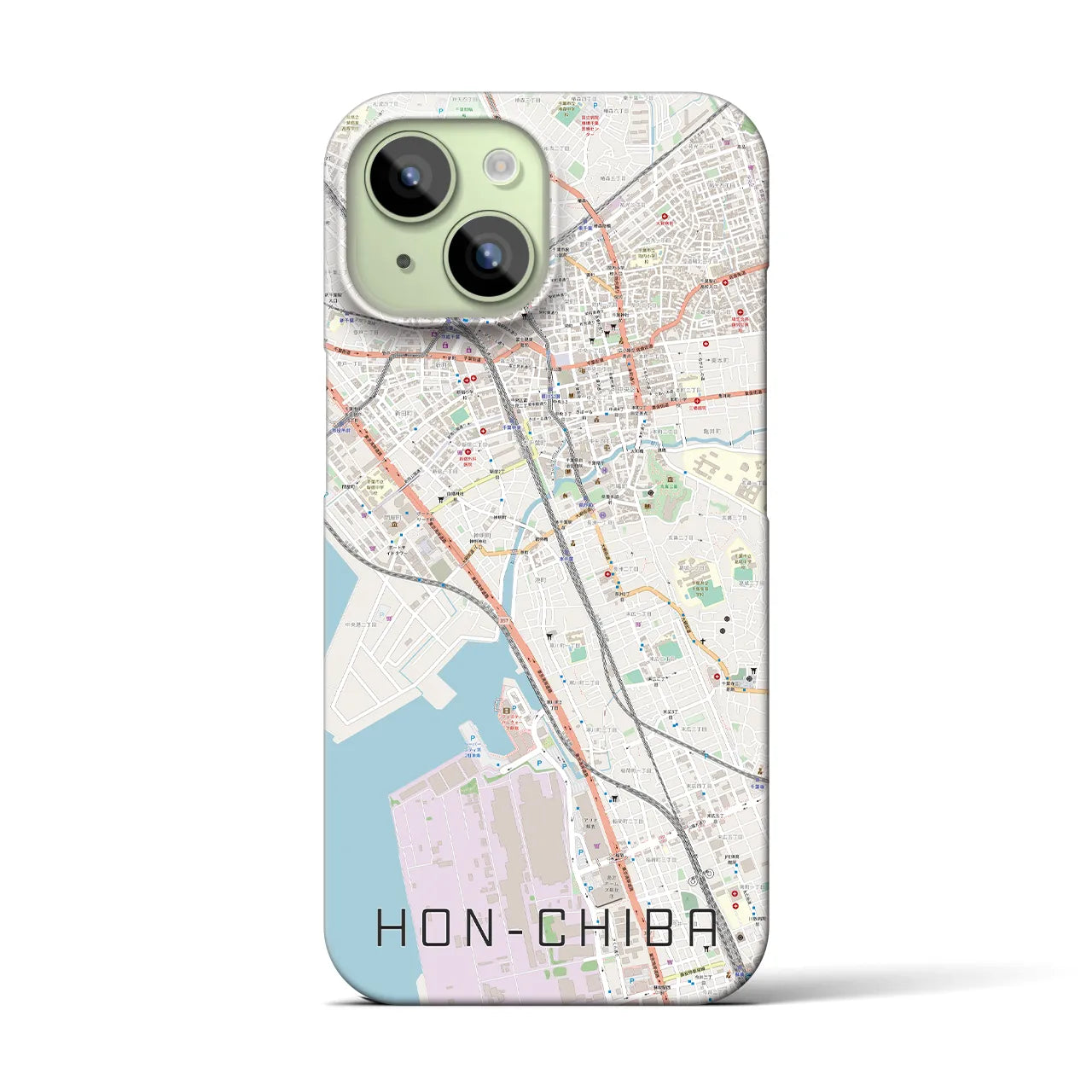 【本千葉(千葉県)】地図柄iPhoneケース(バックカバータイプ)