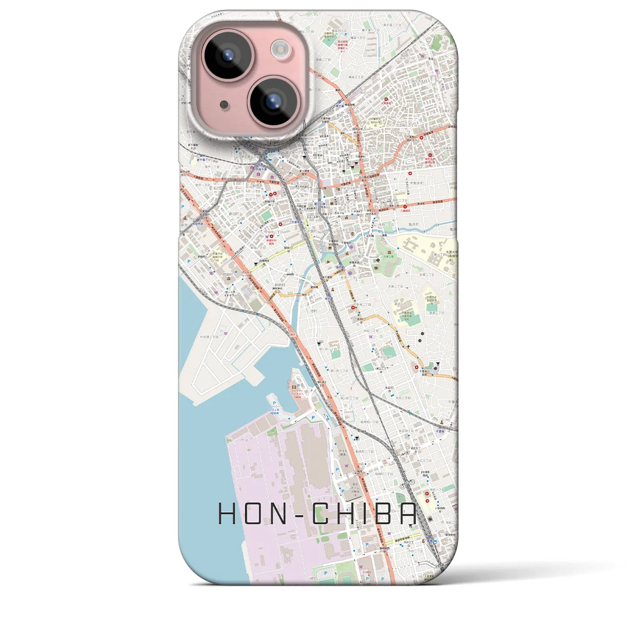 【本千葉(千葉県)】地図柄iPhoneケース(バックカバータイプ)