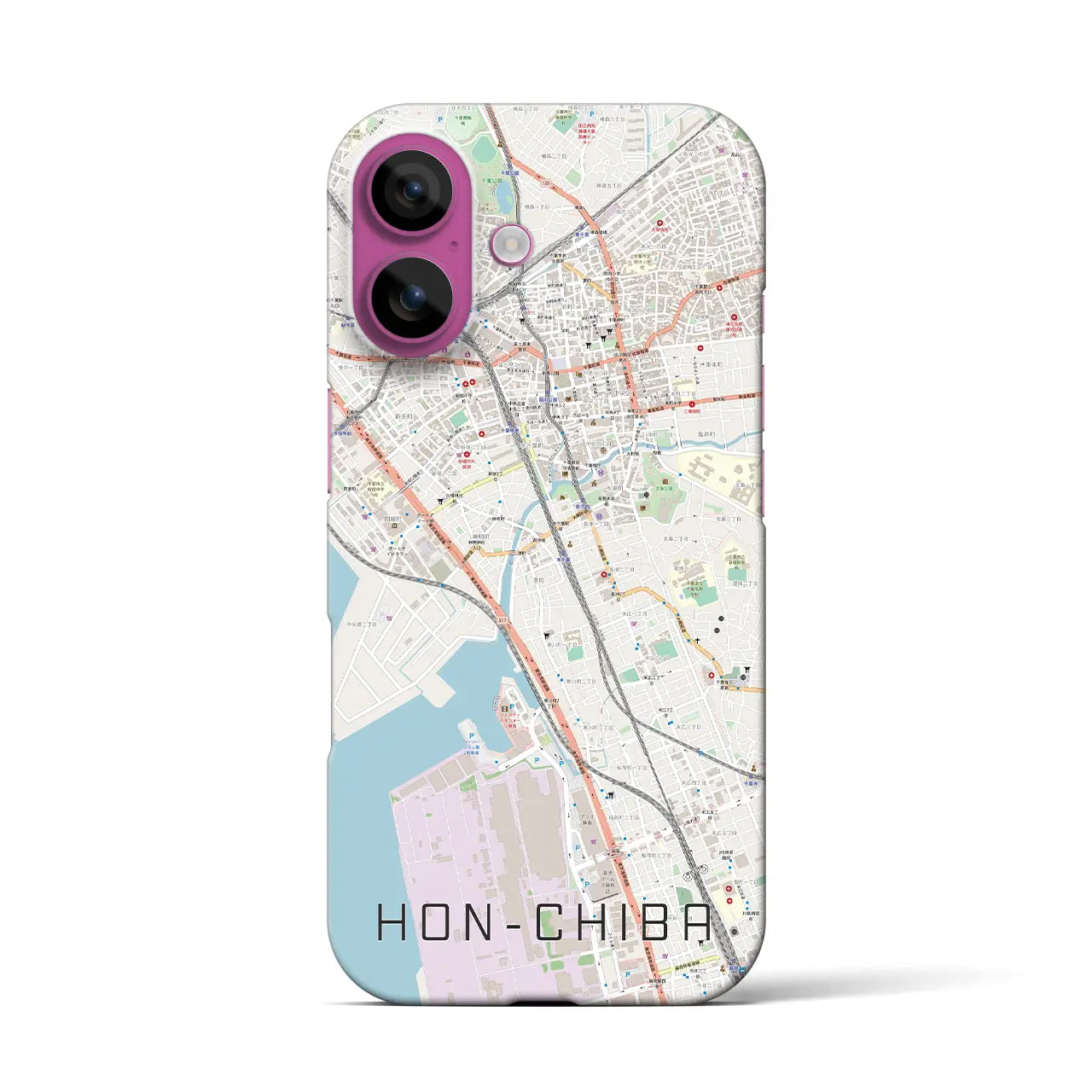 【本千葉(千葉県)】地図柄iPhoneケース(バックカバータイプ)