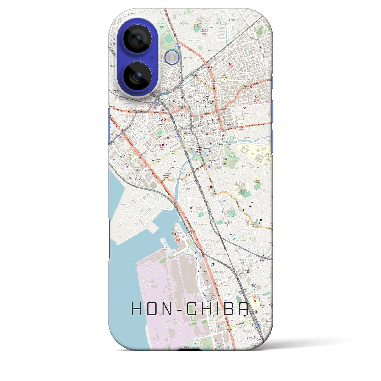 【本千葉(千葉県)】地図柄iPhoneケース(バックカバータイプ)ナチュラル・iPhone 16 Pro Max 用