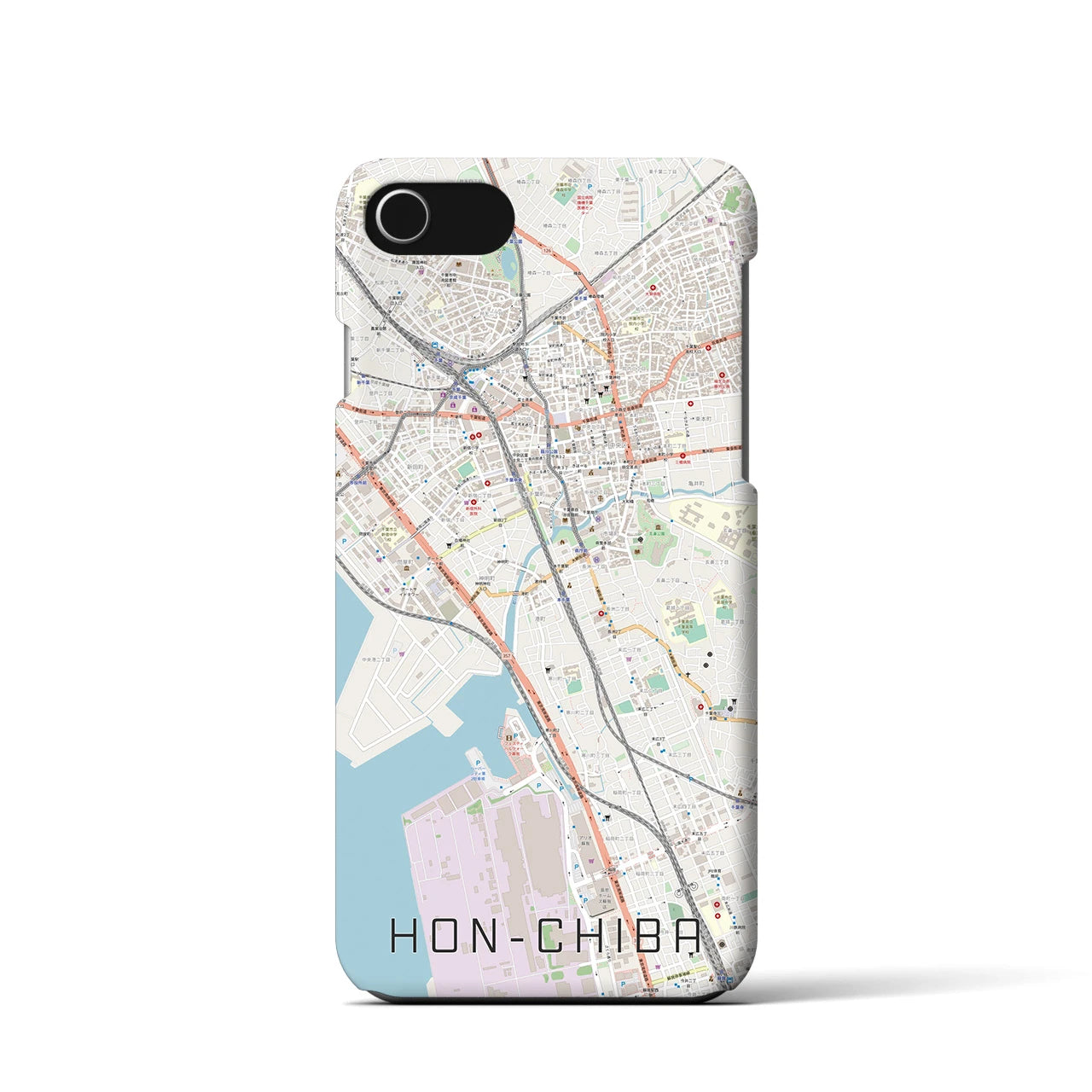 【本千葉(千葉県)】地図柄iPhoneケース(バックカバータイプ)