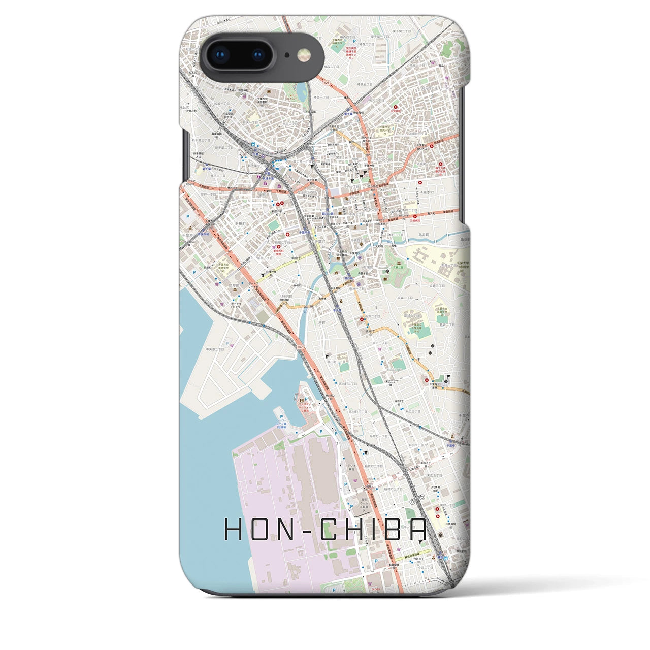 【本千葉(千葉県)】地図柄iPhoneケース(バックカバータイプ)