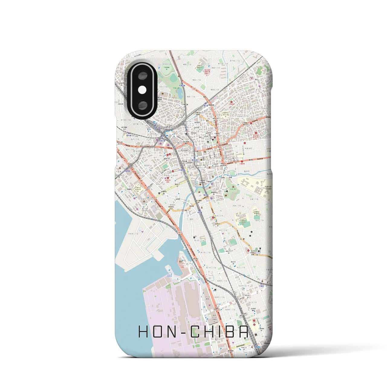 【本千葉(千葉県)】地図柄iPhoneケース(バックカバータイプ)