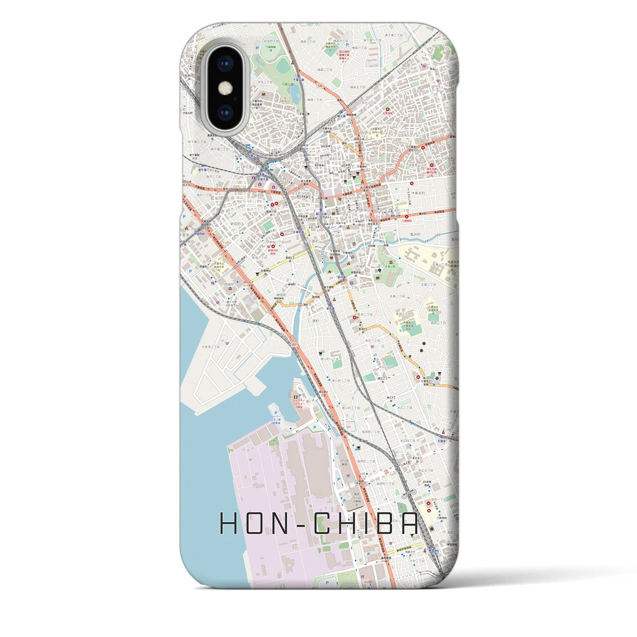 【本千葉(千葉県)】地図柄iPhoneケース(バックカバータイプ)