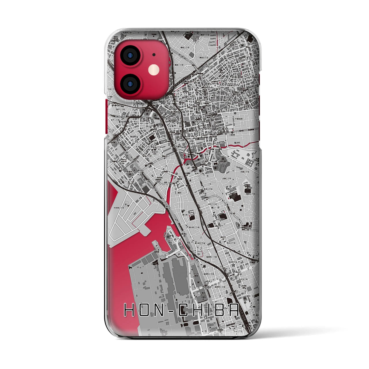 【本千葉(千葉県)】地図柄iPhoneケース(クリアタイプ)