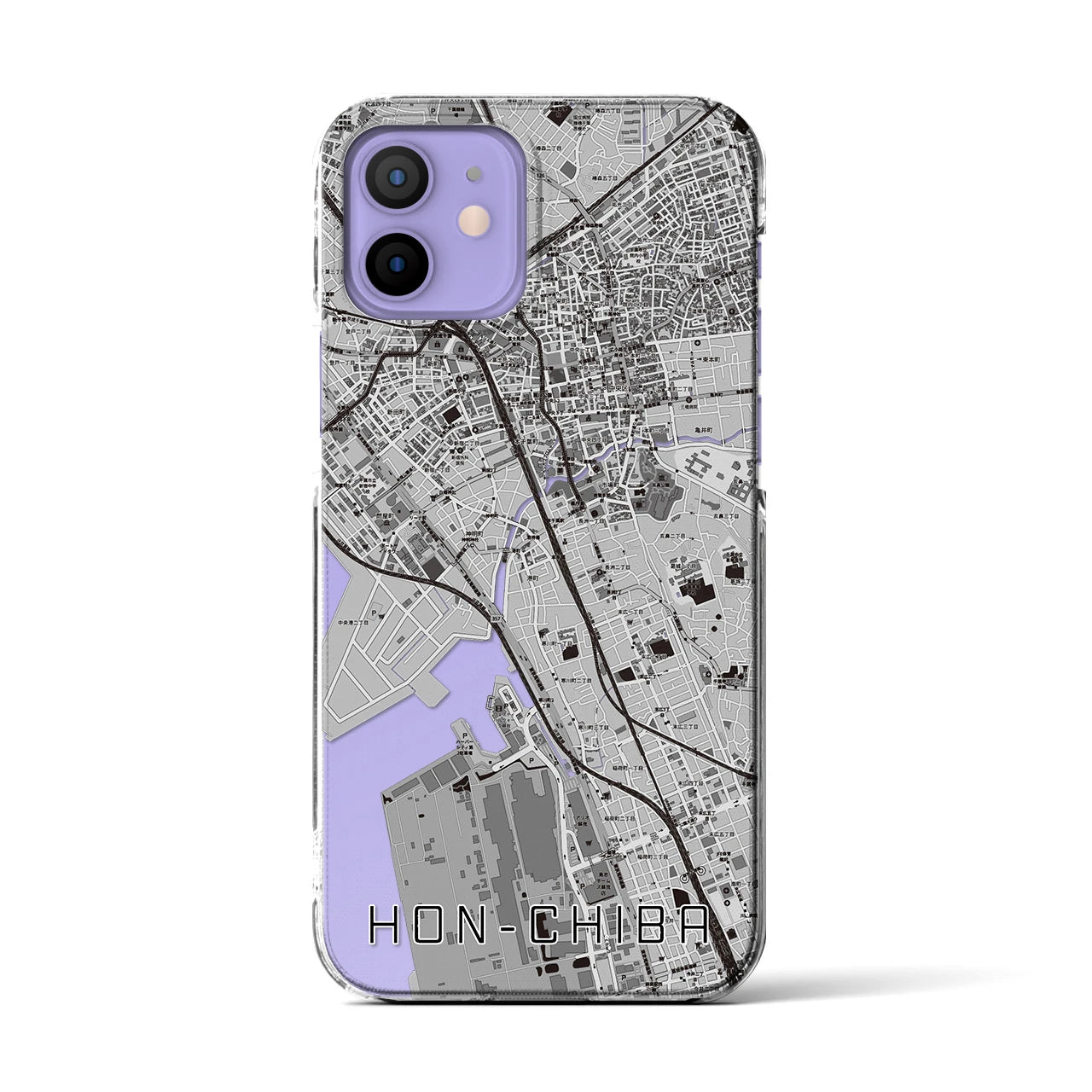 【本千葉(千葉県)】地図柄iPhoneケース(クリアタイプ)