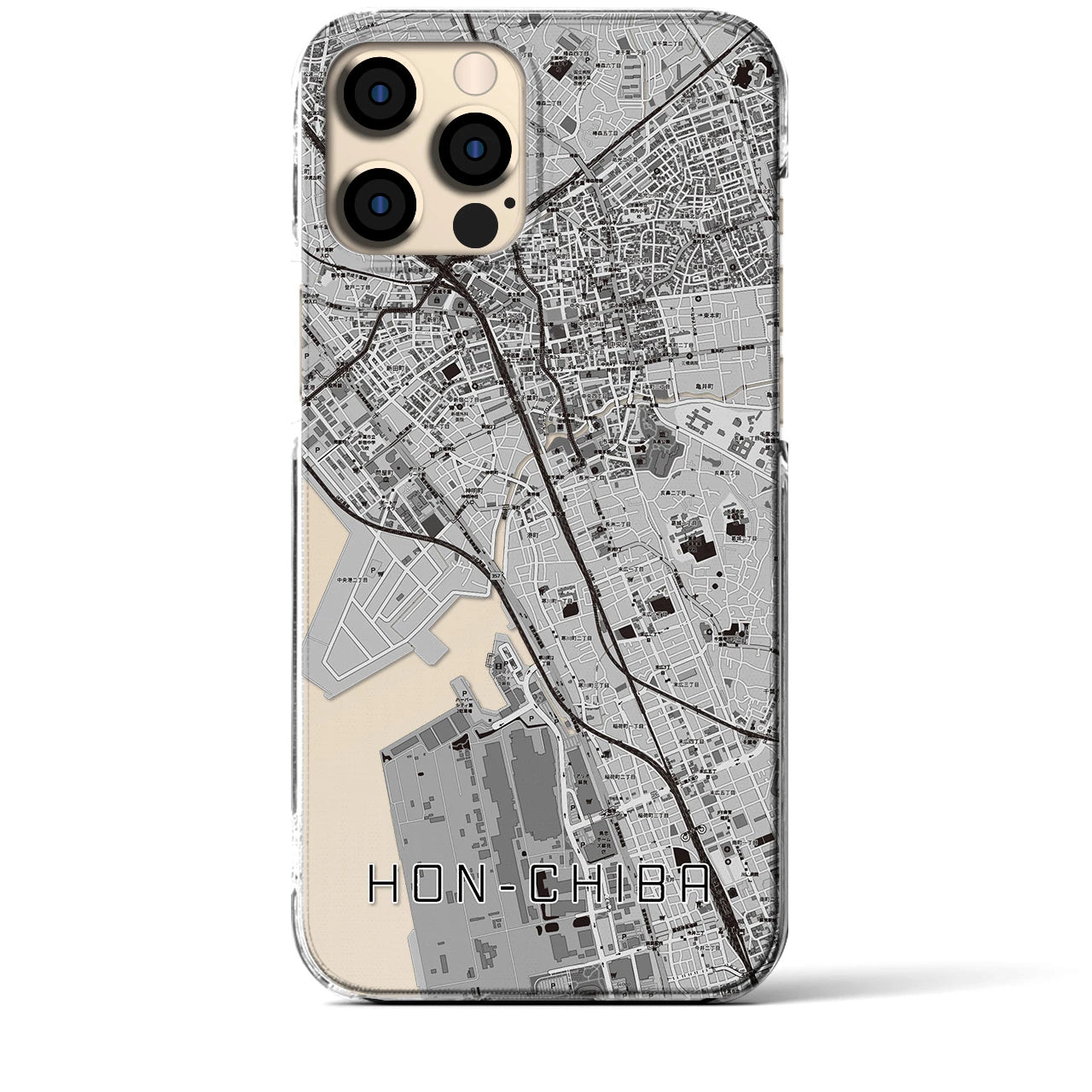 【本千葉(千葉県)】地図柄iPhoneケース(クリアタイプ)