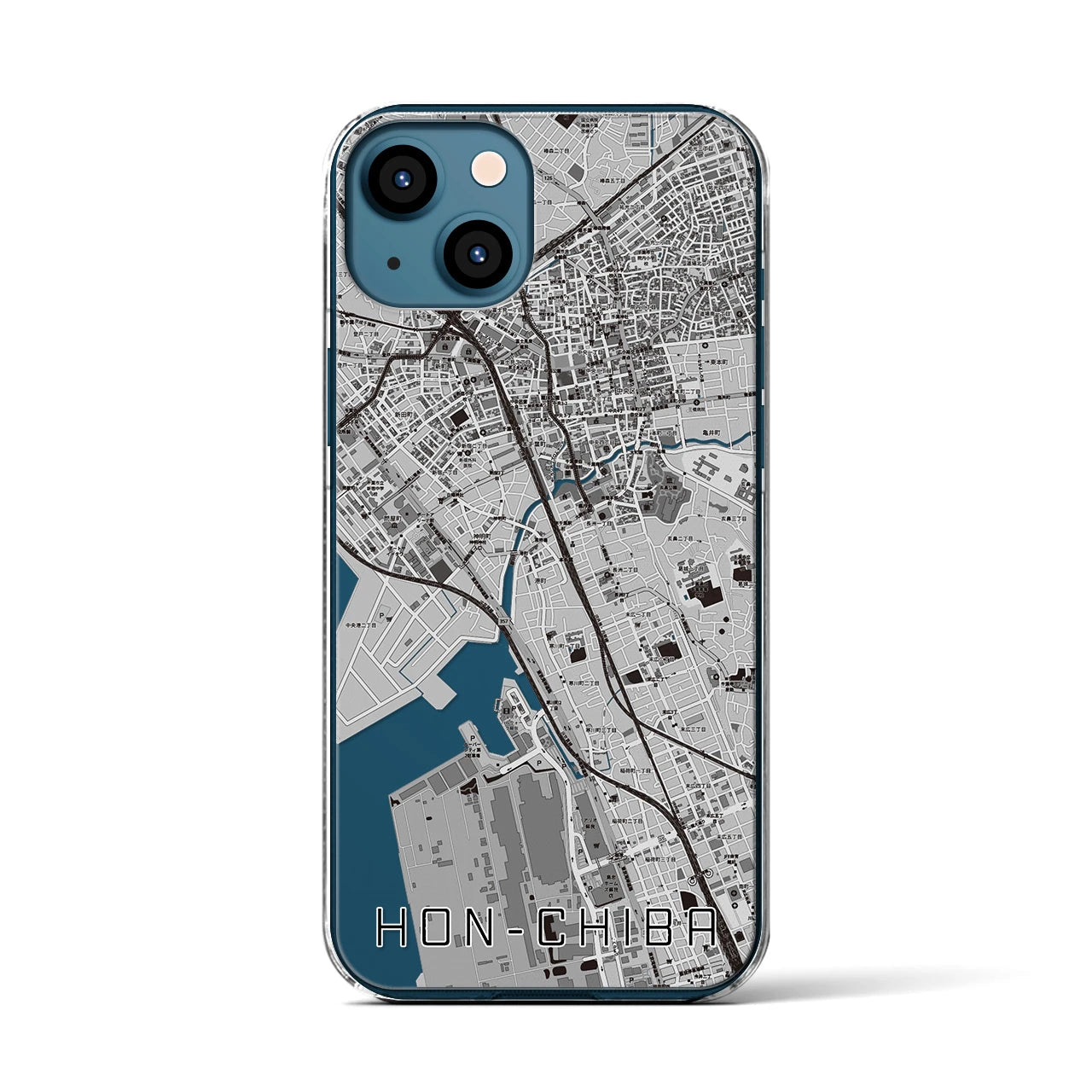 【本千葉(千葉県)】地図柄iPhoneケース(クリアタイプ)