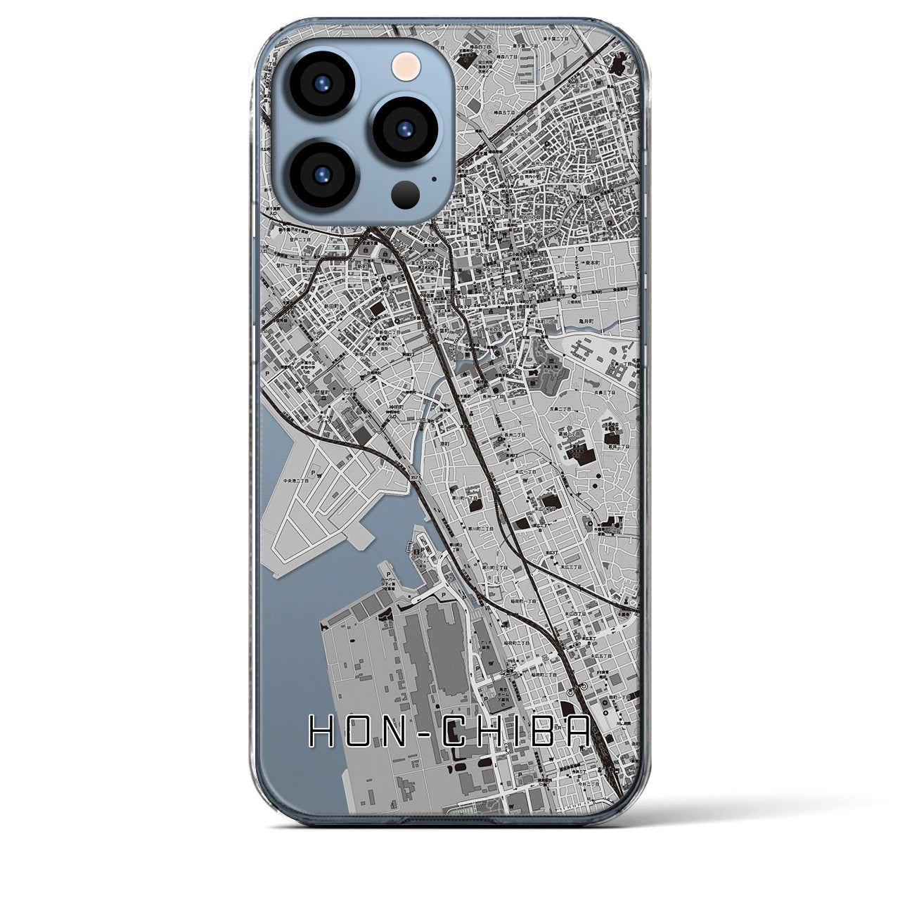 【本千葉(千葉県)】地図柄iPhoneケース(クリアタイプ)