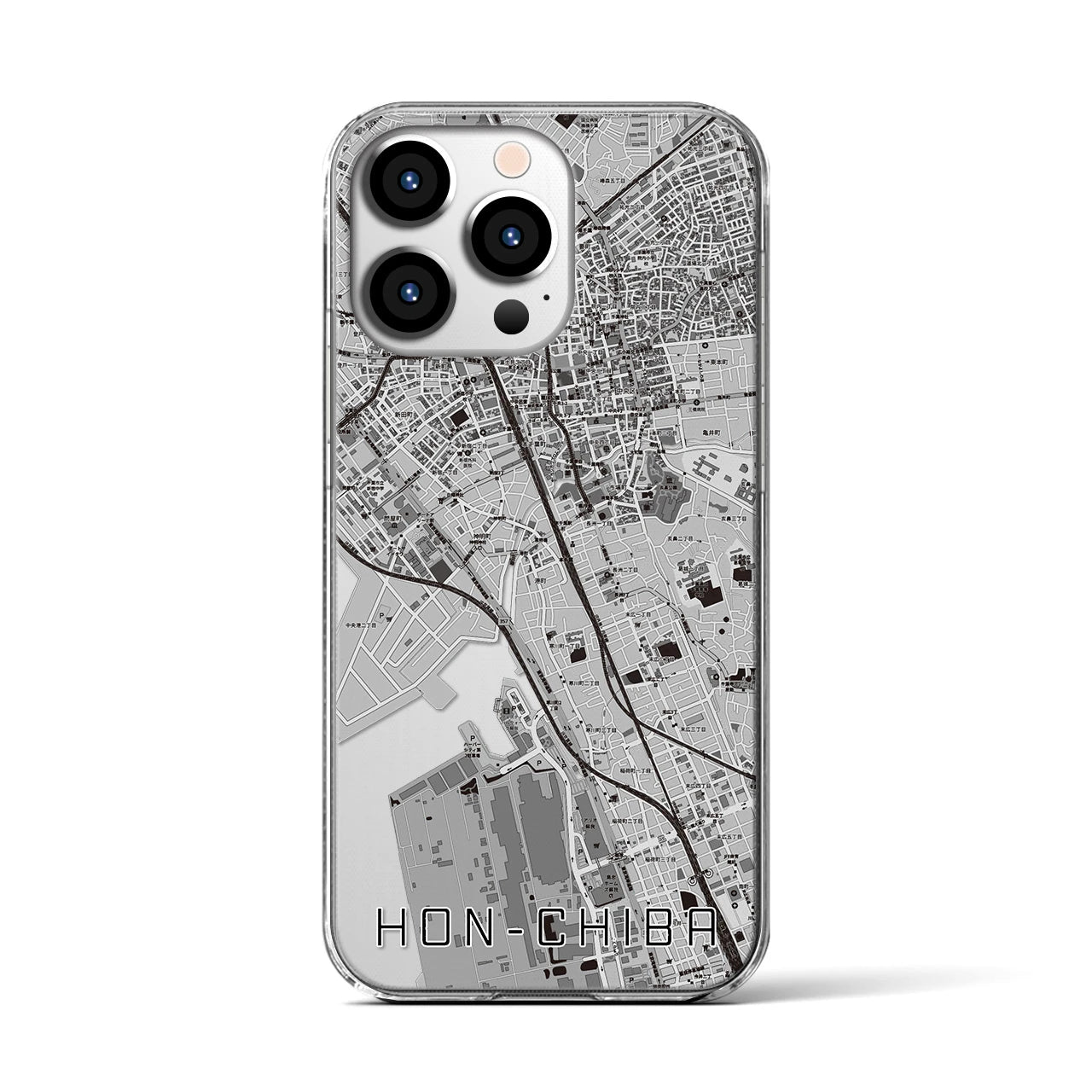 【本千葉(千葉県)】地図柄iPhoneケース(クリアタイプ)