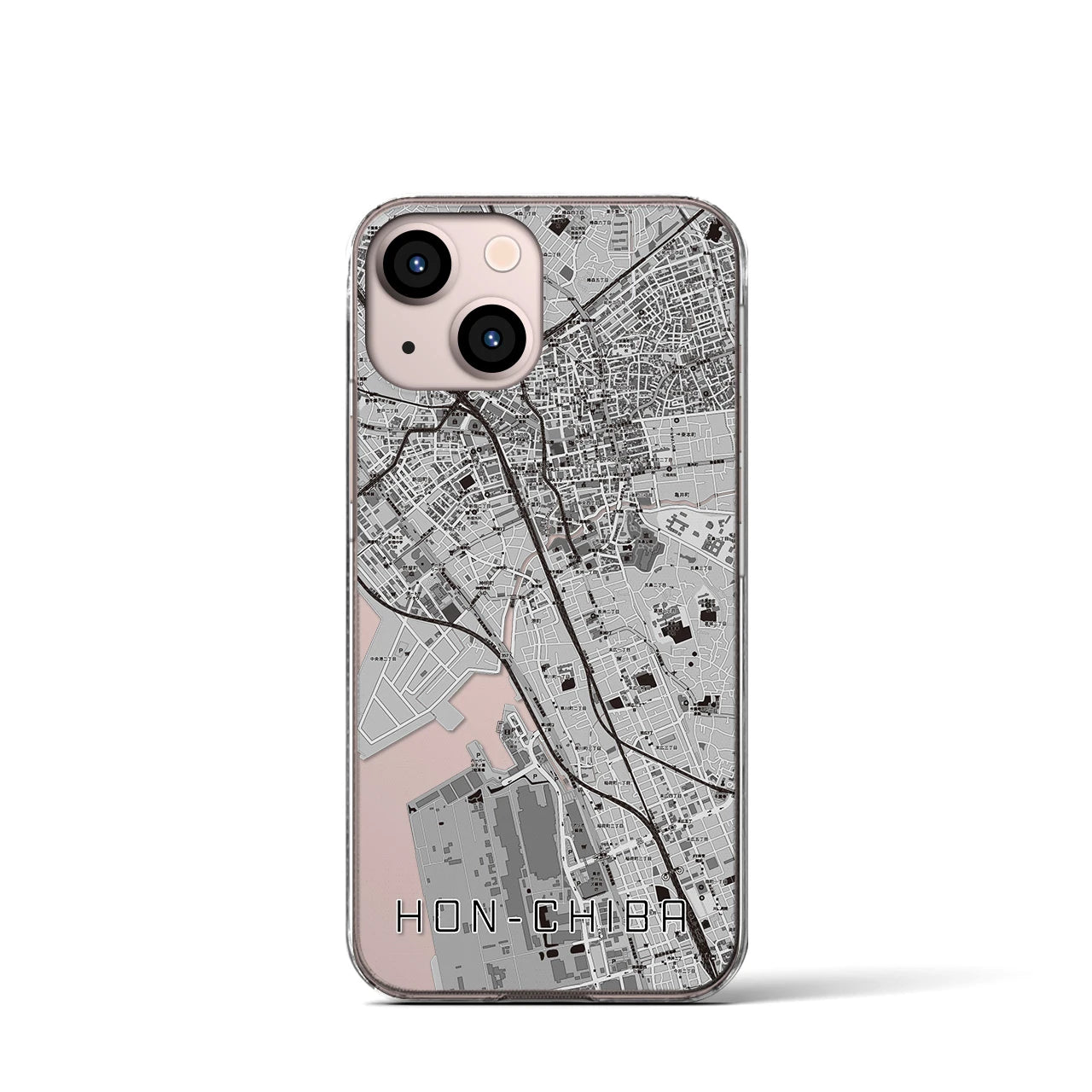 【本千葉(千葉県)】地図柄iPhoneケース(クリアタイプ)