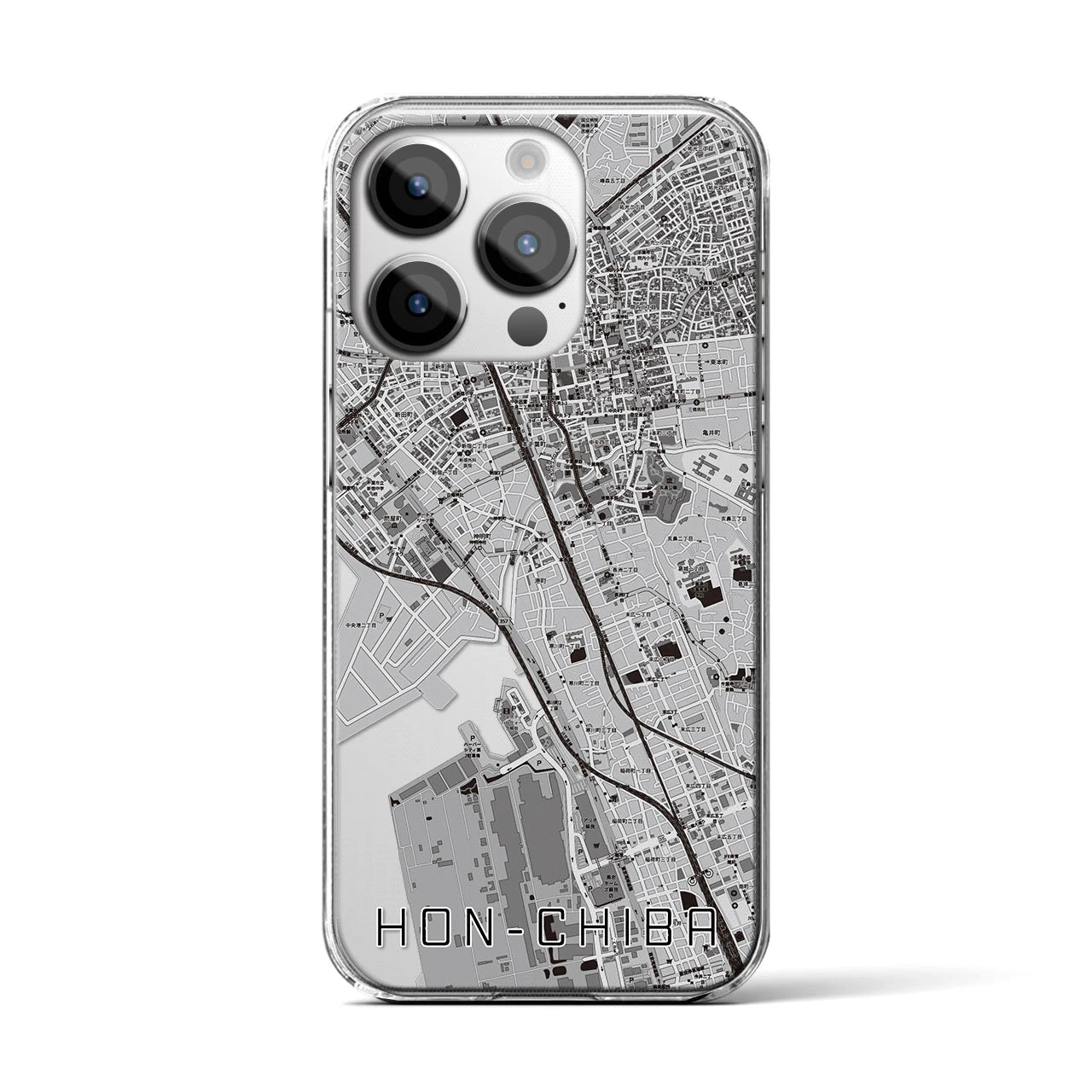 【本千葉(千葉県)】地図柄iPhoneケース(クリアタイプ)