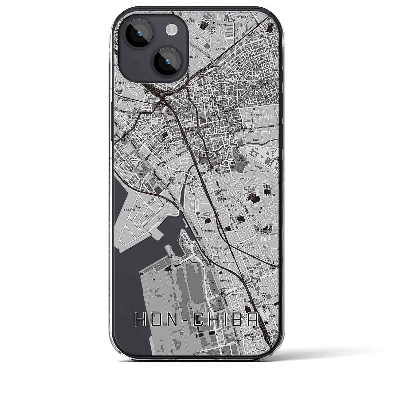 【本千葉(千葉県)】地図柄iPhoneケース(クリアタイプ)